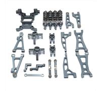 Accessori Mejoras RC para MJX 16207 16208 16209 16210 H16 Actualización De Metal Haz Principal Amortiguador Hidráulico Varilla Tracción Kit De Copa De Dirección Piezas Repuesto Coche RC(Gray)