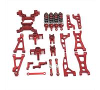 Accessori Mejoras RC para MJX 16207 16208 16209 16210 H16 Actualización De Metal Haz Principal Amortiguador Hidráulico Varilla Tracción Kit De Copa De Dirección Piezas Repuesto Coche RC(Red)