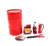 Accessori Mejoras Rc Para SCX10 Para TRX4 1/10 5 Uds Kit Decoración Pala Tambor Aceite Botella Nitrógeno RC Actualización Modificación Oruga(Red)