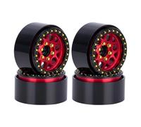 Accessori Mejoras RC para SCX10 Pro para TRX4 para Capra VS4-10 para Redcat Gen8 para LCG Beadlock Wheel Hub 1/10 4 Piezas Aluminio CNC 1.9in RC Crawler Car Neumáticos Piezas(Red)
