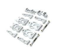 Accessori Mejoras RC para SCY 16101 16102 16106 16201 para JJRC Q130A Q130B Q141 Q117 1/16 Kit Piezas Mejora Metal Brazo Delantero Y Trasero Taza Dirección RC Coche(Silver)