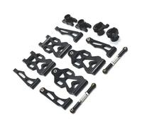 Accessori Mejoras RC para SCY 16101 16102 16106 16201 para JJRC Q130A Q130B Q141 Q117 1/16 Kit Piezas Mejora Metal Brazo Delantero Y Trasero Taza Dirección RC Coche(Black)