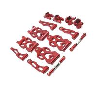 Accessori Mejoras RC para SCY 16101 16102 16106 16201 para JJRC Q130A Q130B Q141 Q117 1/16 Kit Piezas Mejora Metal Brazo Delantero Y Trasero Taza Dirección RC Coche(Red)