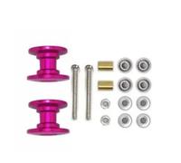 Accessori Mejoras RC para Tamiya para Mini 4WD 2 Uds 12-13mm Rodillo Guía Doble 95423 Repuestos Aluminio Ligero Modelo Coche(Pink)