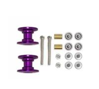 Accessori Mejoras RC para Tamiya para Mini 4WD 2 Uds 12-13mm Rodillo Guía Doble 95423 Repuestos Aluminio Ligero Modelo Coche(Purple)