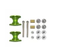 Accessori Mejoras RC para Tamiya para Mini 4WD 2 Uds 12-13mm Rodillo Guía Doble 95423 Repuestos Aluminio Ligero Modelo Coche(Green)