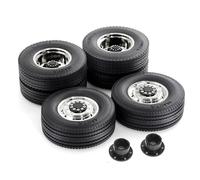Accessori Mejoras RC para Tamiya para Scania para Volvo para Actros para Man 1/14 Juego De Ruedas Dobles con Rueda Motriz/rodamiento para Cubo Llanta Remolque Camión Coche RC(2 Front and 2 Rear)