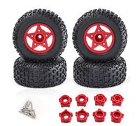 Accessori Mejoras RC para Traxxas para Slash para Arrma para Senton para Vkar Sctx10 4 Neumáticos 109 Mm 1/8 Y 1/10 RC Cortas con Hexágono Interior 12 Mm 14 Mm Y 17 Mm(Red)