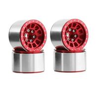 Accessori Mejoras RC para TRX4M para Axial para SCX24 AX24 1/18 1/24 4 Uds 1,0 Pulgadas Metal Beadlock Rueda para Cubo Llanta RC Trepador De Coche Piezas De Mejora(Red)