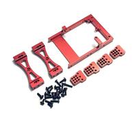 Accessori Mejoras RC para WPL C14 C24 B14 B24 1/16 Soporte Metálico para Servo Viga Transversal Soporte Amortiguador Kit Coche RC(Red)