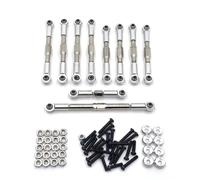 Accessori Mejoras RC para WPL C14 C24 B24 para JJRC FY para Henglong 1/16 RC Car Control Remoto Actualización De Metal Kit Piezas Dirección Barra Tracción Ajustable(Silver)