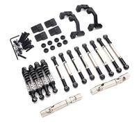 Accessori Mejoras Rc Para WPL C14 C24 C24-1 C54 1/16 RC Coche Metal Para Chasis Varilla De Enlace Varilla De Tracción Montaje Amortiguador Eje De Transmisión Conjunto Piezas De Mejora(Black)