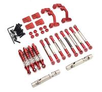 Accessori Mejoras Rc Para WPL C14 C24 C24-1 C54 1/16 RC Coche Metal Para Chasis Varilla De Enlace Varilla De Tracción Montaje Amortiguador Eje De Transmisión Conjunto Piezas De Mejora(Red)