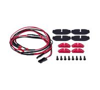 Accessori Mejoras RC para Wrangler para Gladiator para Axial para SCX10 III CJ-7/JEEP 1/10 Luz Ambiental Luces De Paso De Rueda Coche RC Crawler para Decorar Chasis(Red)
