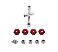 Accessori Mejoras RC para Yudi GR M16 1/16 Kit De Piezas para Coche Teledirigido con 12 Mm Tuerca Antiaflojamiento Y Funda Metal para Pie Grande RC(Red)
