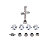 Accessori Mejoras RC para Yudi GR M16 1/16 Kit De Piezas para Coche Teledirigido con 12 Mm Tuerca Antiaflojamiento Y Funda Metal para Pie Grande RC(Silver)