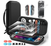 Accessories for Nintendo Switch 2 2025, Portable Hard Shell Carrying Case with 2 HD Screen Protectors (7.9 Inch), TPU Protective Skin, Dust Plugs Kit, 4 Thumb Grips - Switch 2 Accessories Bundle