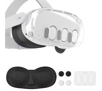 Accessories VR para Meta Quest 3, Anti-Arañazos Plástico Cubierta Protectora Carcasa Protector de Lente de Vidrio Templado Tapas de Joystick Juego Compatible con Oculus Quest 3