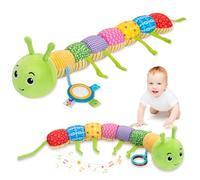 Accevo Baby Sensory Toy 0-6 Meses Música Animal de Peluche Oruga Juguete para Niño 0-3-6 Meses Tummy Time con Espejo de Bebé Sonajero de 6 a 12 Meses Recién Nacido Niño Niña Regalos de Pascua