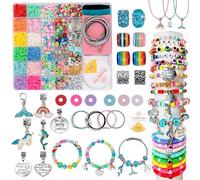 Accevo Kit de creación de pulseras de abalorios, 2400 piezas de cuentas para hacer joyas, unicornio/sirena, manualidades, cumpleaños, Navidad, regalos para niñas de 5 a 12 años de edad