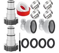 Accfore Kit de adaptador de manguera, 2 tipos de manguera, conector de manguera para manguera de 1,5 y 1,25 pulgadas, adaptadores de conversión con manguera de manguera para accesorios de piscina