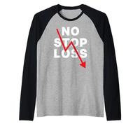 Accidente del Mercado de valores No Stop Loss Trading Bajista Daytrading Camiseta Manga Raglan