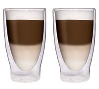 Acción: 2 copas de cóctel XXL de 370 ml, doble pared, vasos de té helado, vasos de zumo y agua, elegantes grandes térmicos con efecto flotante de Feelino