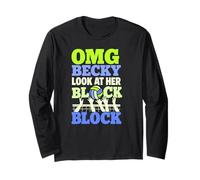 Acción de bloque de voleibol con OMG Becky Funny Player Diciendo Manga Larga