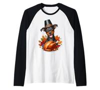 Acción de Gracias American Eskimo Dog Dueño Mamá Papá Amante Divertido Camiseta Manga Raglan