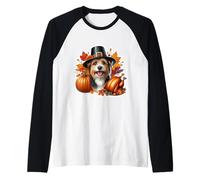 Acción de Gracias Australian Terrier Dueño de Perro Mamá Papá Divertido Otoño Camiseta Manga Raglan