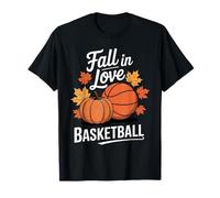 Acción de Gracias Fall In Love with Basketball Autumn Game Camiseta