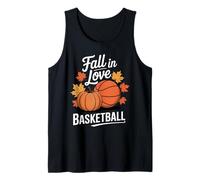 Acción de Gracias Fall In Love with Basketball Autumn Game Camiseta sin Mangas