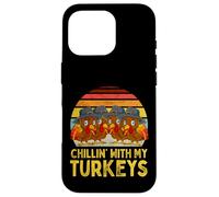 Acción de Gracias Familia Turquía Niños Niños Chillin con Mis Pavos Carcasa para iPhone 16 Pro