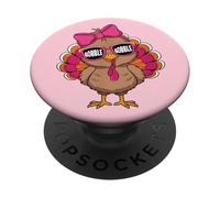 Acción de Gracias Gobble Gobble Pavo Cool PopSockets PopGrip Adhesivo