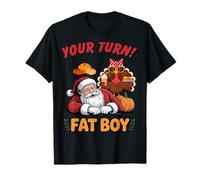 Acción de Gracias Navidad Papá Noel Pavo Tu Turno Gordo Boy Camiseta