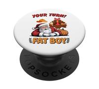 Acción de Gracias Navidad Papá Noel Pavo Tu Turno Gordo Boy PopSockets PopGrip Adhesivo