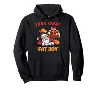 Acción de Gracias Navidad Papá Noel Pavo Tu Turno Gordo Boy Sudadera con Capucha