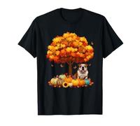 Acción de Gracias Otoño Bulldog Hoja Otoño Árbol Es Otoño Todos Camiseta