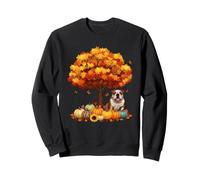 Acción de Gracias Otoño Bulldog Hoja Otoño Árbol Es Otoño Todos Sudadera