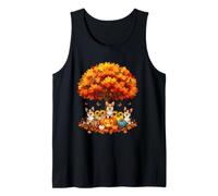 Acción de Gracias Otoño Corgi Perros Hoja Otoño Árbol Es Otoño Todos Camiseta sin Mangas