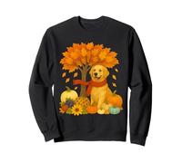 Acción de Gracias Otoño Otoño Golden Retriever Hoja Árbol de Sudadera