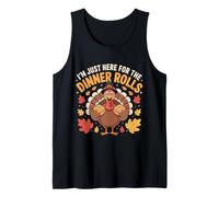 Acción de Gracias Pavo sosteniendo Roll Estoy aquí para los Rollos Camiseta sin Mangas