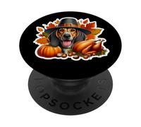 Acción de Gracias Plott Hound Dueño de Perro mamá papá Divertido otoño Pavo PopSockets PopGrip Adhesivo