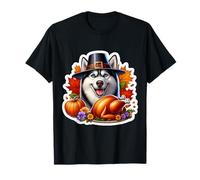 Acción de Gracias Siberian Husky Dueño Perro Amante Divertido Turquía Mamá Camiseta