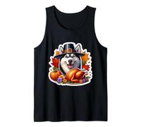 Acción de Gracias Siberian Husky Dueño Perro Amante Divertido Turquía Mamá Camiseta sin Mangas