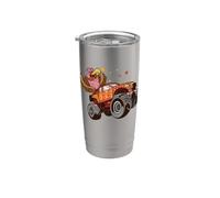 Acción de Gracias Turquía Montando Monster Truck Niños Niños Vaso térmico de acero inoxidable de doble pared