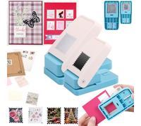 Acción de palanca perforadora cuadrada para cuadrados equiláteros, perfecta para manualidades con papel, álbumes de recortes, tarjetas de bricolaje,(1.5x1.5inch +1x0.8inch Stamp Punch)