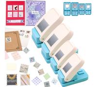 Acción de palanca perforadora cuadrada para cuadrados equiláteros, perfecta para manualidades con papel, álbumes de recortes, tarjetas de bricolaje,(1x0.8 &1.5 &1 &1.25x1.5inch Stamp Punch)