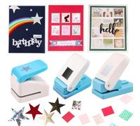 Acción de palanca perforadora cuadrada para cuadrados equiláteros, perfecta para manualidades con papel, álbumes de recortes, tarjetas de bricolaje,(3Pcs)