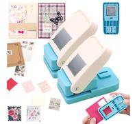 Acción de palanca perforadora cuadrada para cuadrados equiláteros, perfecta para manualidades con papel, álbumes de recortes, tarjetas de bricolaje,(1inch Stamp Punch 2PCS)